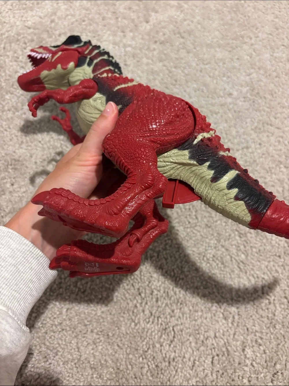 T-Rex Red and Black Dinosaur Figure with Gold Accents